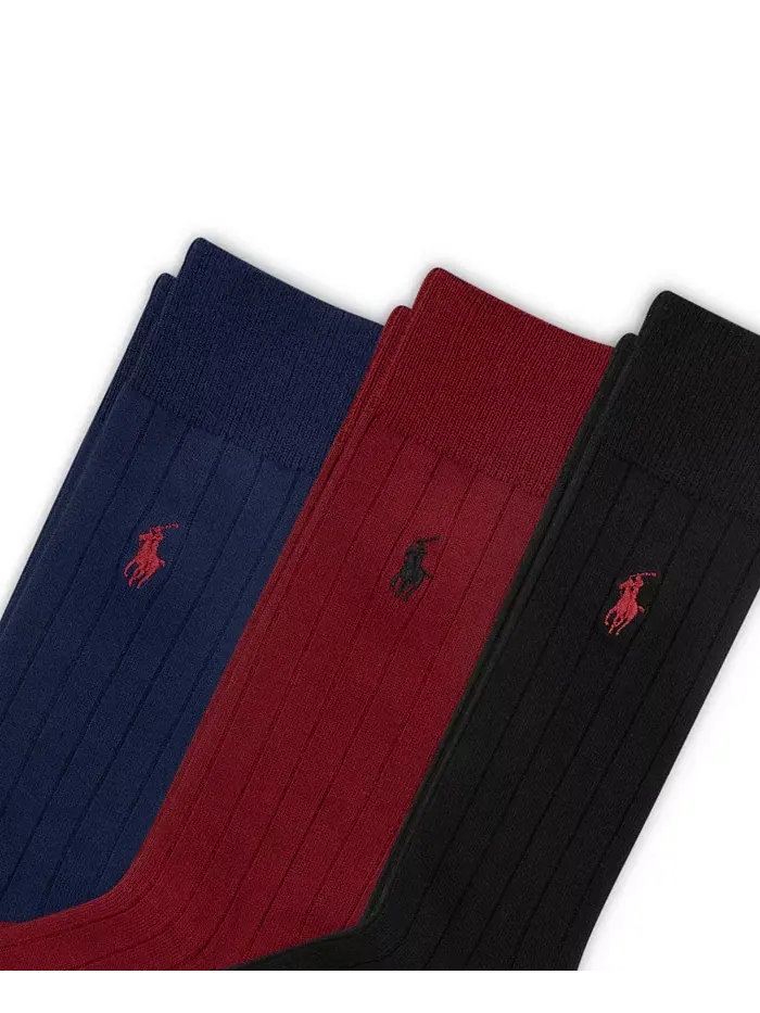 Мужские махровые носки-следки Soft Touch Rib, 3 пары Polo Ralph Lauren — изображение 3 из 3, розовый