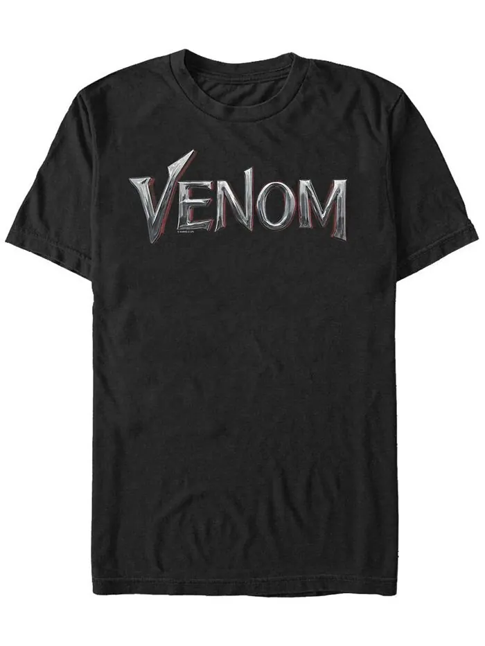 Мужская футболка Venom с коротким рукавом и хромированным логотипом Marvel Venom Fifth Sun — изображение 1 из 1, черный