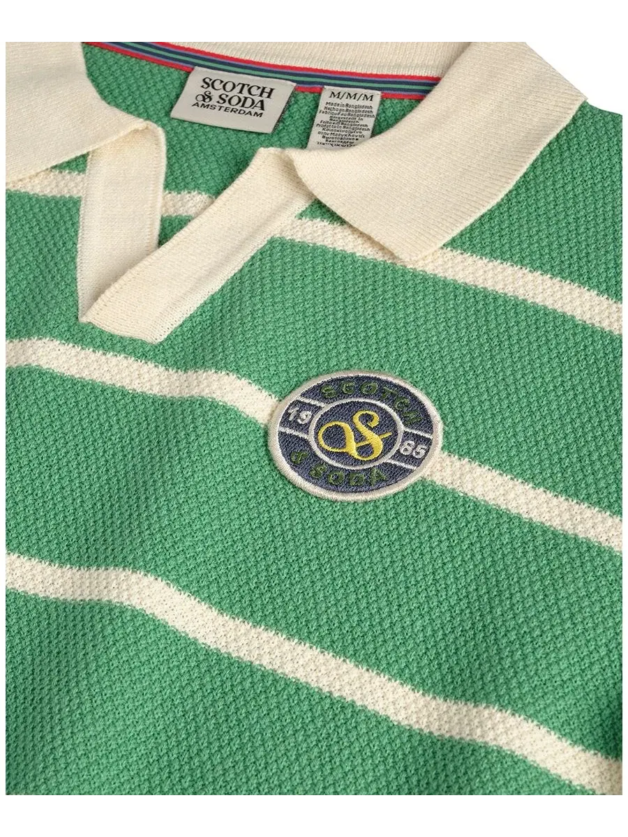 Поло с коротким рукавом в полоску для мальчиков 8-16 лет Scotch & Soda — изображение 3 из 3, зеленый