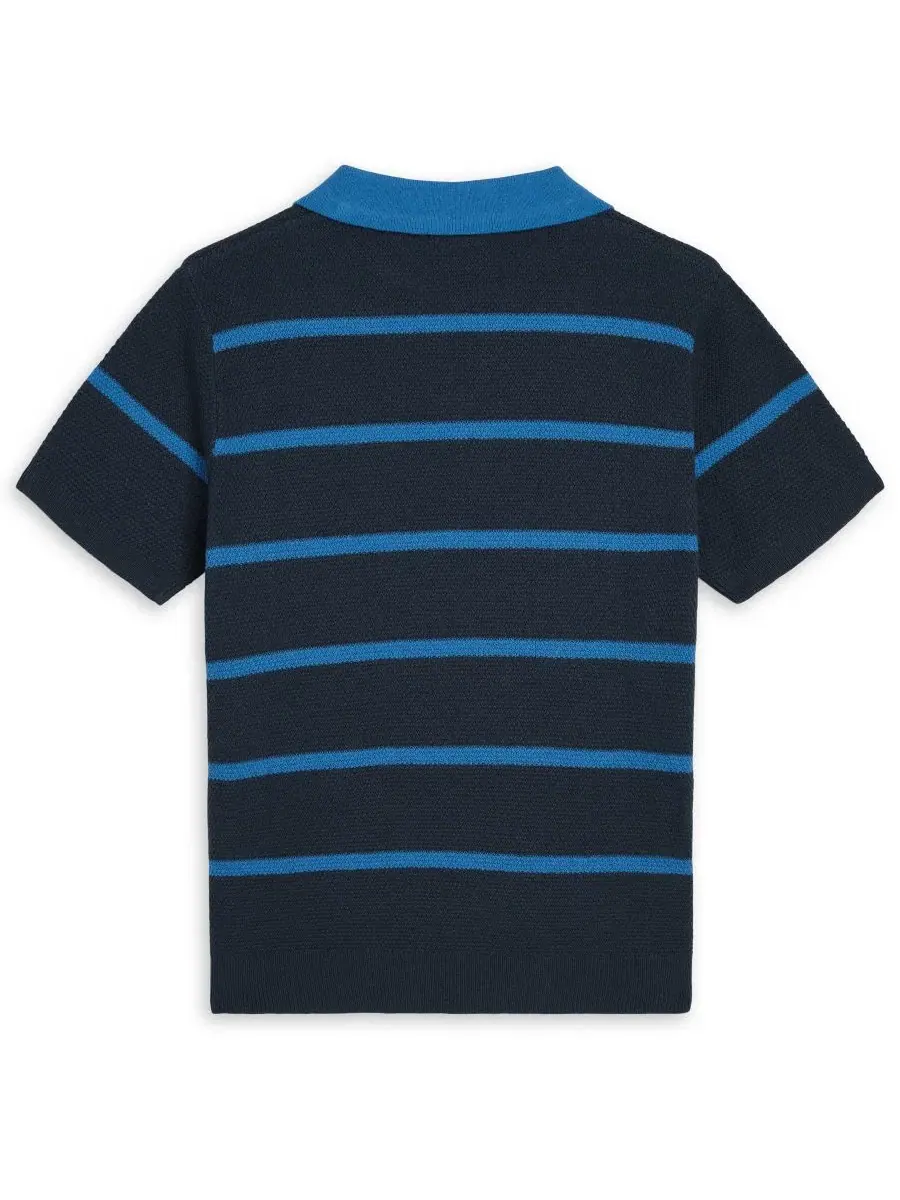 Поло с коротким рукавом в полоску для мальчиков 8-16 лет Scotch & Soda — изображение 2 из 3, темный джинсовый синий