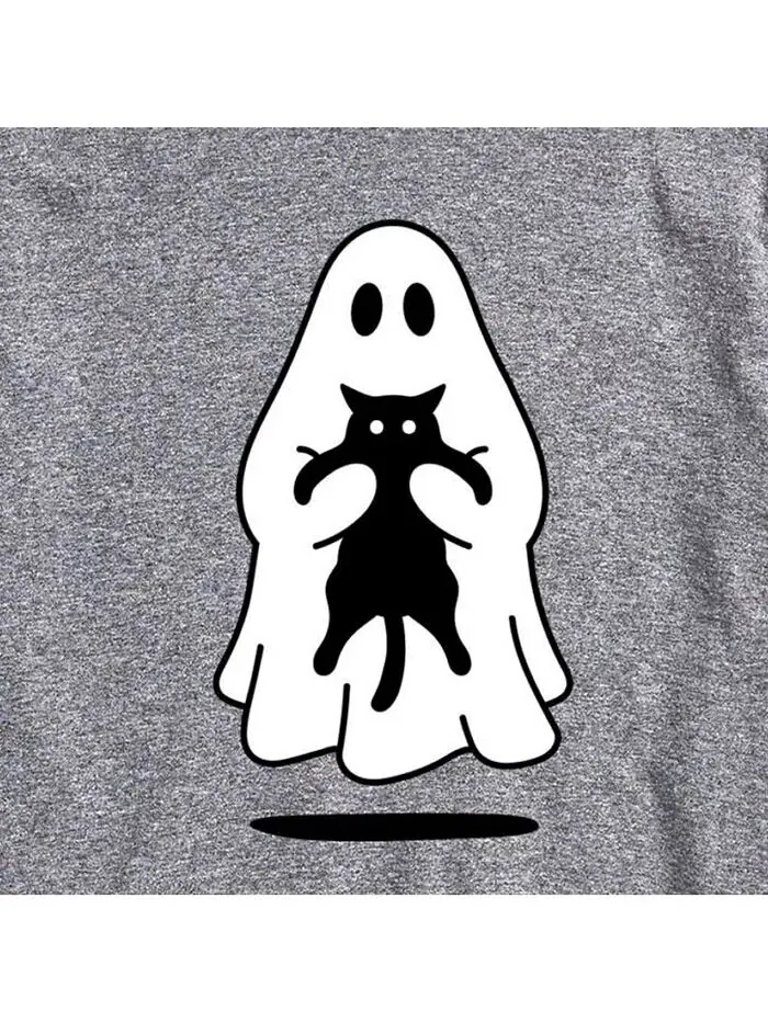 Мужская футболка с короткими рукавами Hybrid Apparel Ghost Cat AIRWAVES — изображение 3 из 3, серый