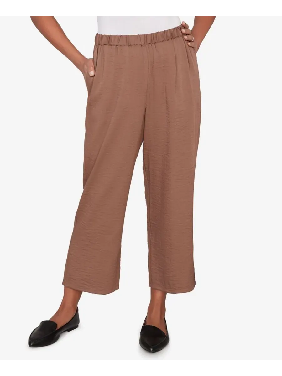 Женские широкие брюки Spice Market, укороченные до щиколотки Alfred Dunner — изображение 1 из 5, коричневый