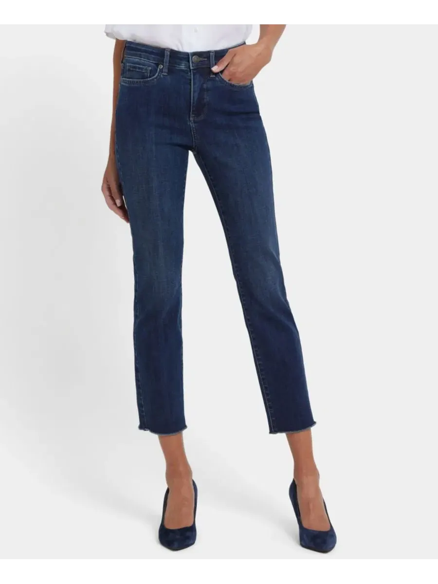 Укороченные джинсы Petite Sheri Slim с подвернутыми манжетами и технологией Lift Tuck Nydj — изображение 2 из 5, сапфир лувра