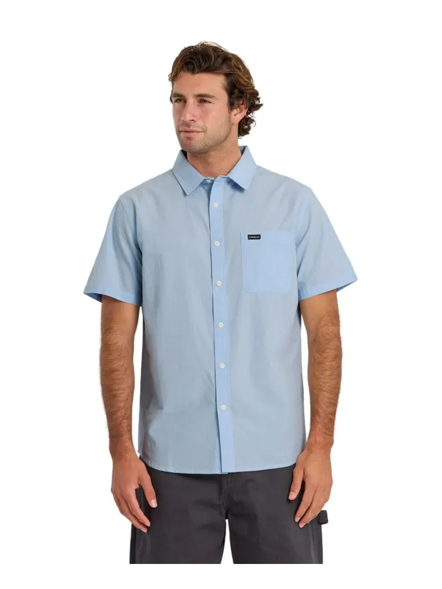 Мужская классическая рубашка с коротким рукавом Shore Break Quiksilver — изображение 1 из 3, голубой
