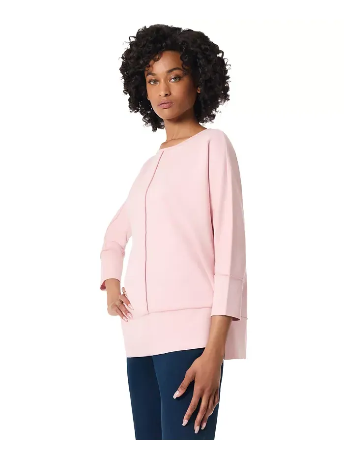 Женский укороченный трикотажный топ 3/4 Serenity Knit Jones New York — изображение 3 из 3, розовый
