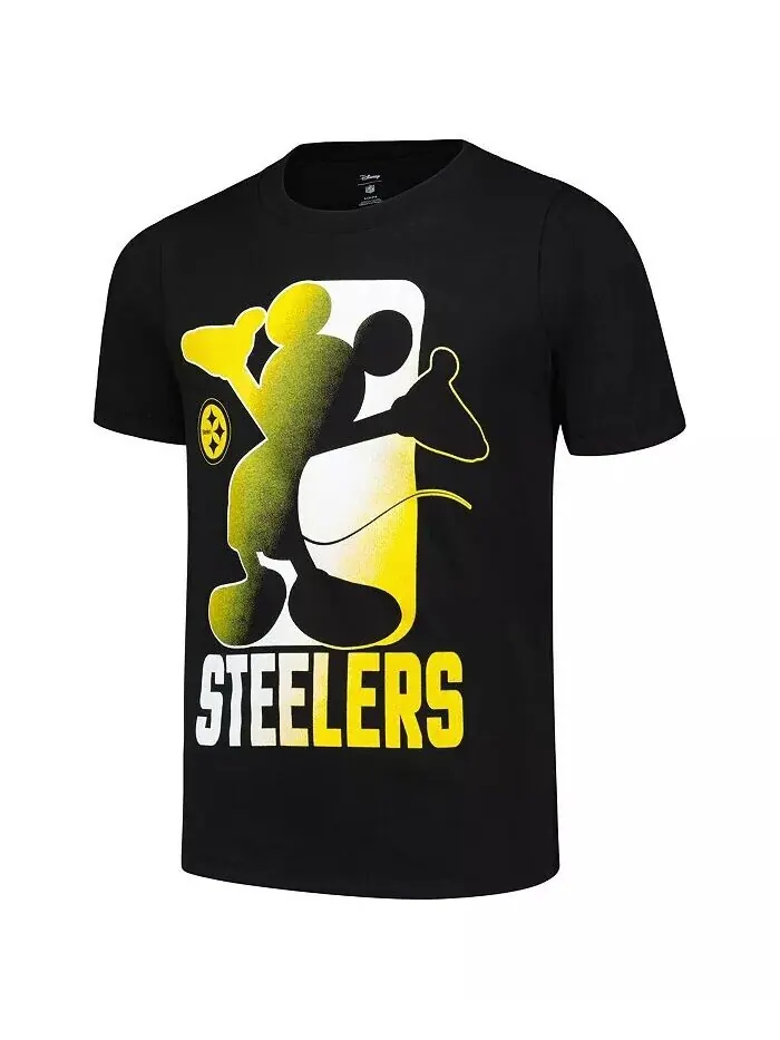 Черная футболка Big Boys Pittsburgh Steelers Disney Cross Fade Outerstuff — изображение 3 из 3, черный