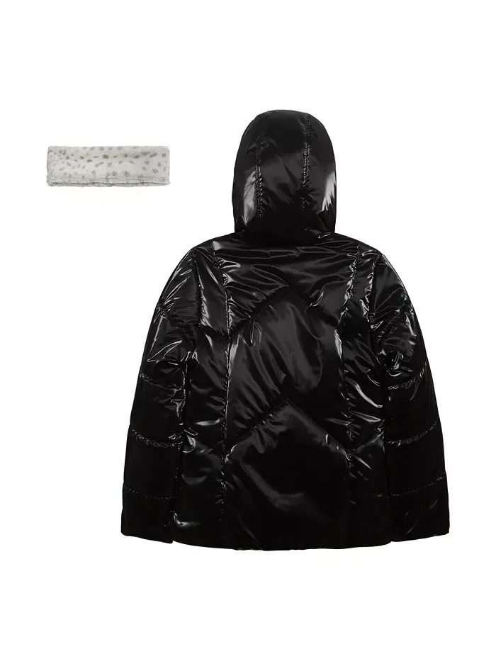 Детская утепленная куртка с эффектом отражения Reflective Shine Fashion Puffer Jacket для девочек — изображение 2 из 4