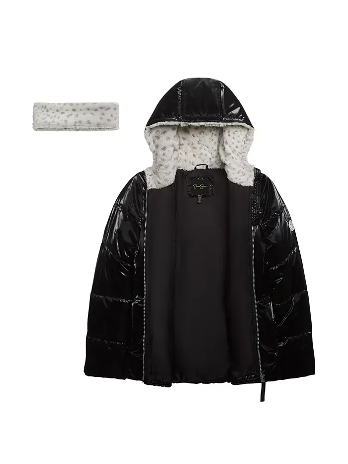 Детская утепленная куртка с эффектом отражения Reflective Shine Fashion Puffer Jacket для девочек — изображение 3 из 4