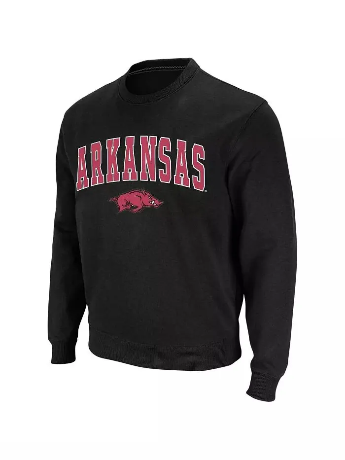Мужская толстовка Arkansas Razorbacks с круглым вырезом и логотипом Colosseum — изображение 2 из 7, черный