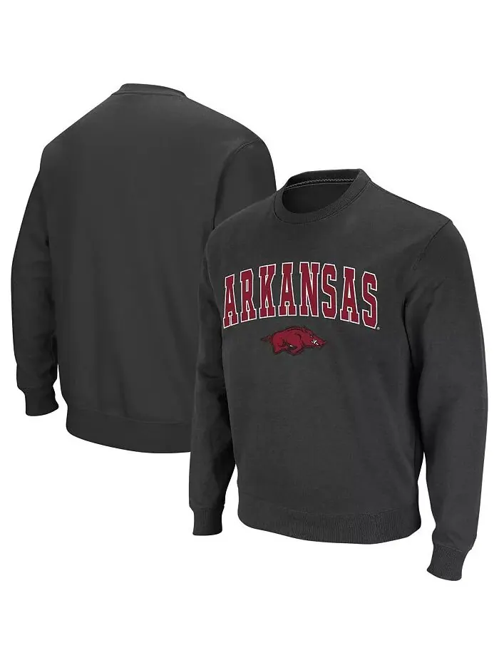 Мужская толстовка Arkansas Razorbacks с круглым вырезом и логотипом Colosseum — изображение 1 из 7, темно-серый