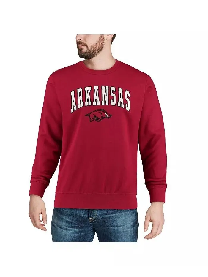 Мужская толстовка Arkansas Razorbacks с круглым вырезом и логотипом Colosseum — изображение 4 из 7, красный
