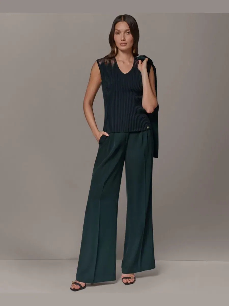 Топ без рукавов с V-образным вырезом Donna Karan New York — изображение 8 из 8, черный