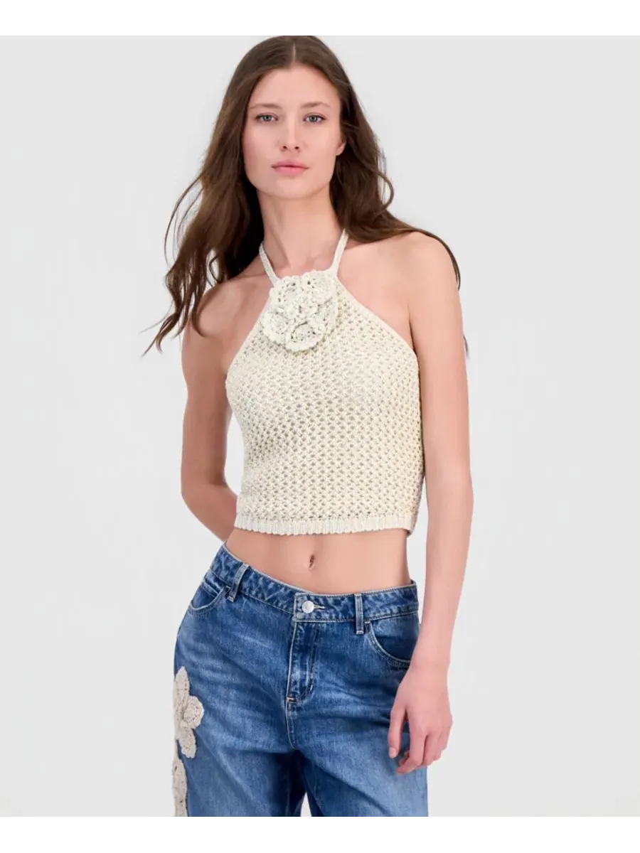 Топ-халтер с цветочным кружевом Alicia Flower Crochet GUESS — изображение 1 из 7, натуральный мульти