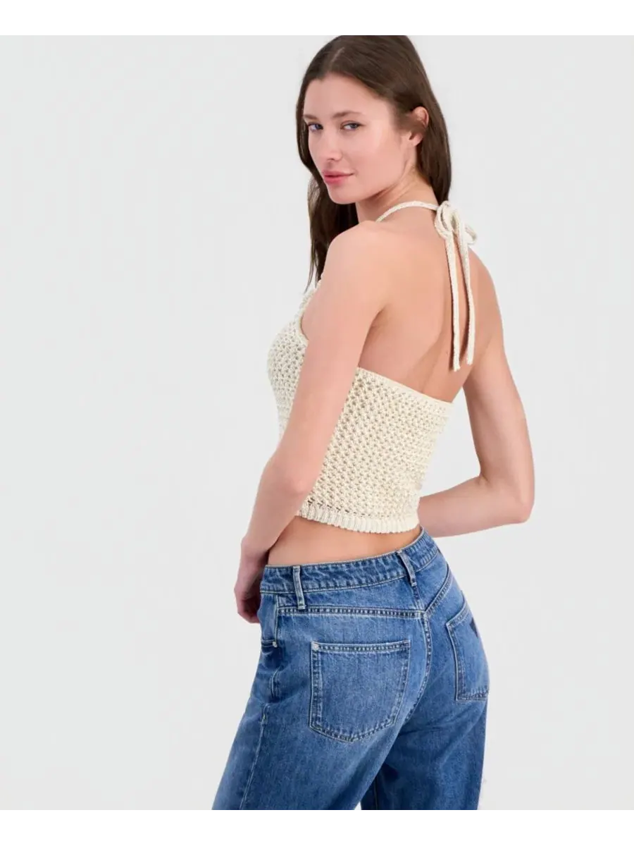 Топ-халтер с цветочным кружевом Alicia Flower Crochet GUESS — изображение 4 из 7, натуральный мульти