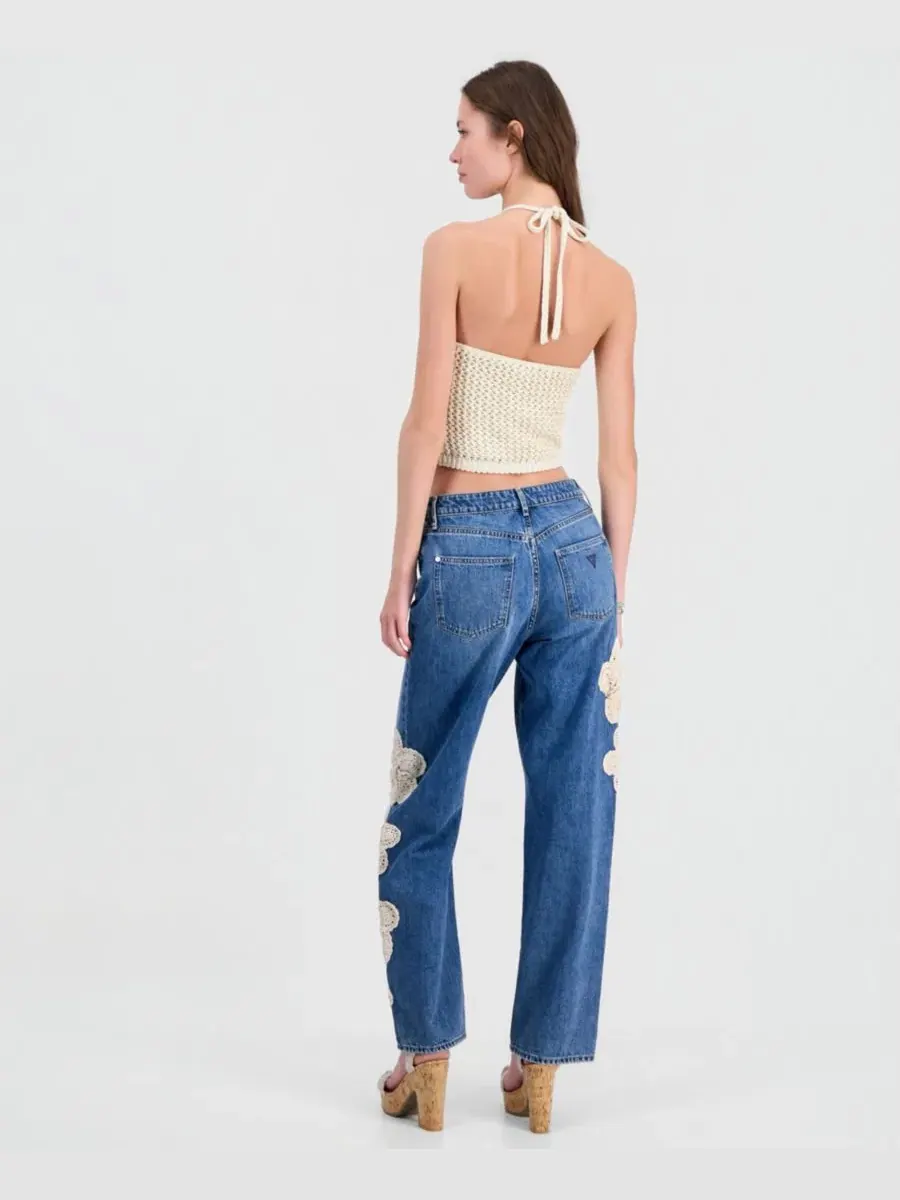 Топ-халтер с цветочным кружевом Alicia Flower Crochet GUESS — изображение 7 из 7, натуральный мульти