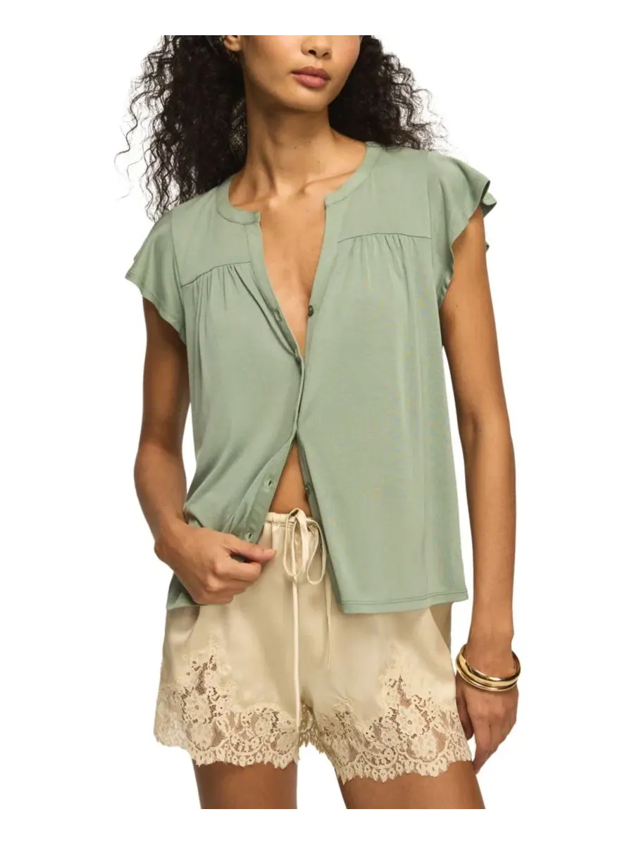 Блузка с рукавами-крылышками, модель Sandwash Flutter-Sleeve Button-Up Lucky Brand
