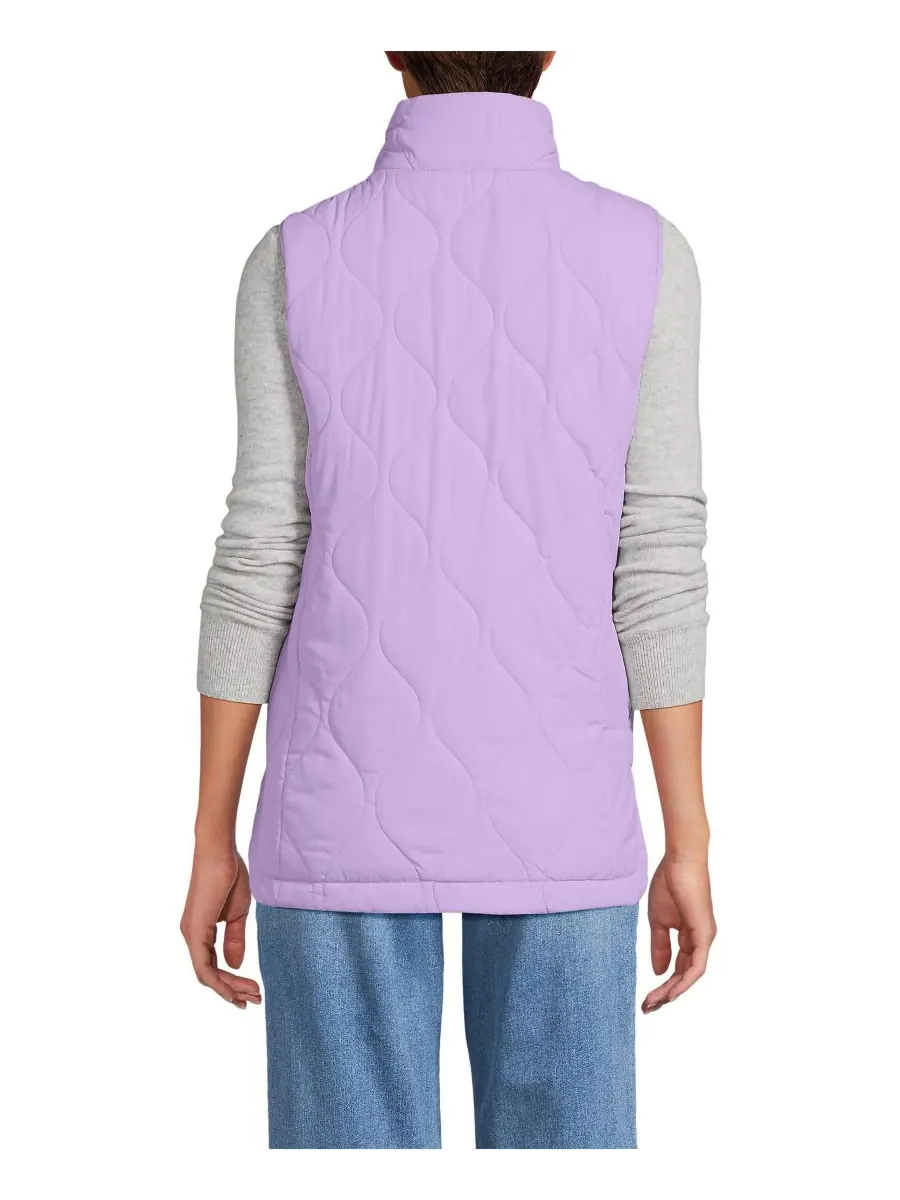 Женский высокий стеганый утепленный жилет FeatherFree Onion Lands' End, Whisper lilac — изображение 2 из 4