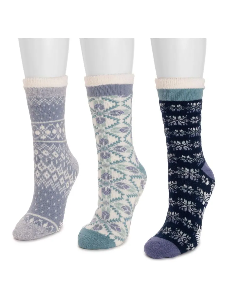 Женские домашние носки, 3 шт, высокие, уютные, на подкладке MUK LUKS — изображение 2 из 2, синий