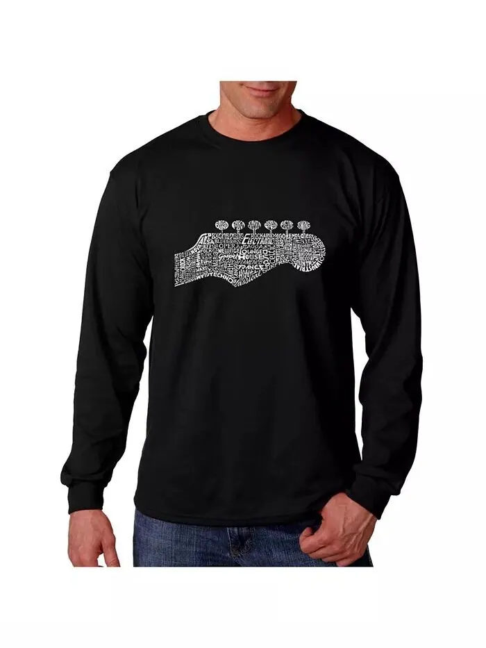 Футболка мужская Word Art с длинным рукавом - Guitar Head LA Pop Art — изображение 1 из 2, черный
