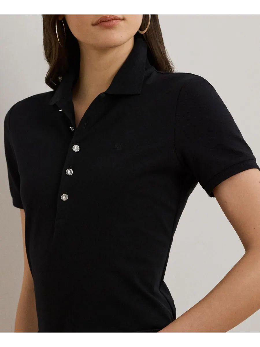 Рубашка-поло из пике, размеры PXS-XXL Lauren Ralph Lauren — изображение 3 из 5, черный