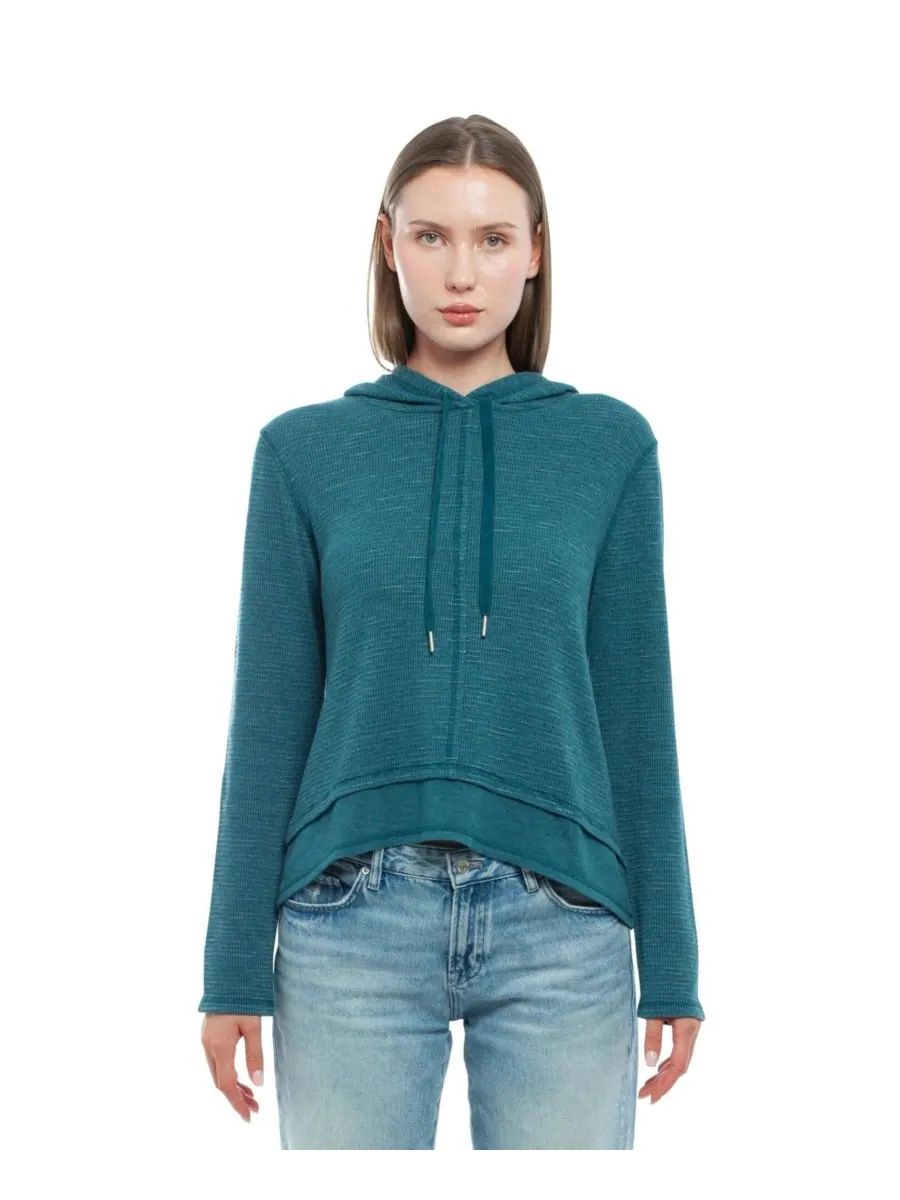 Женская толстовка с длинными рукавами и двойной баской WILT Clothing — изображение 1 из 7, синий