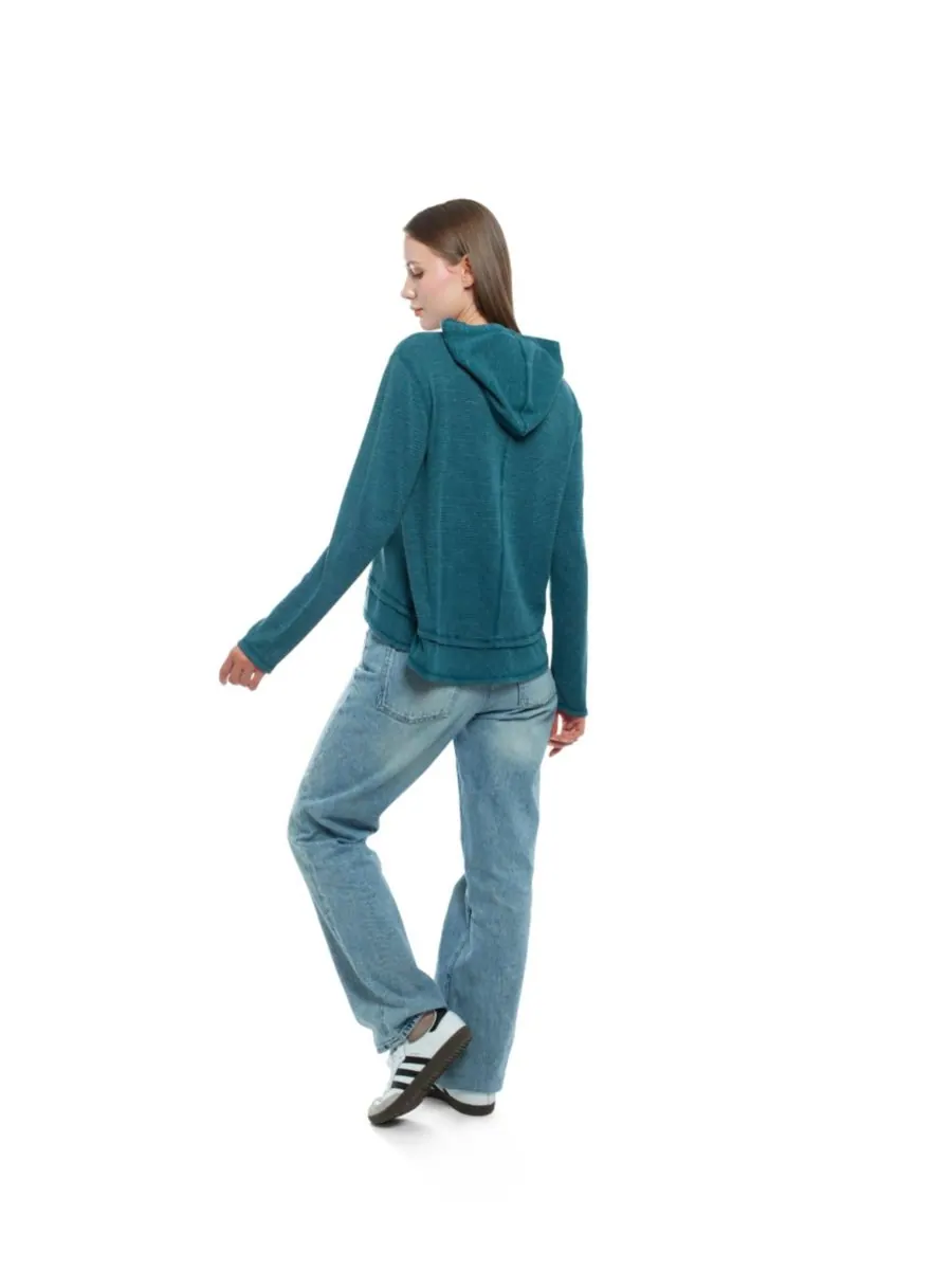 Женская толстовка с длинными рукавами и двойной баской WILT Clothing — изображение 6 из 7, синий