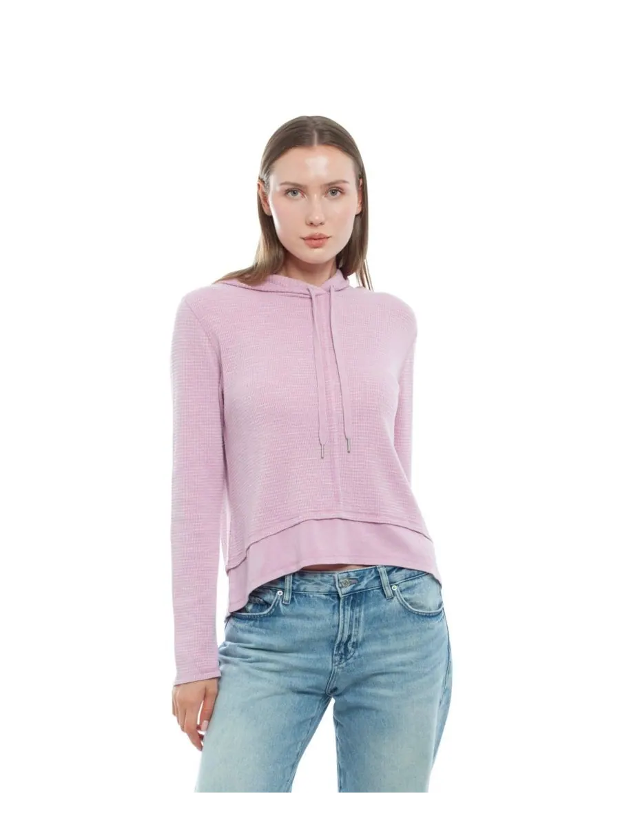 Женская толстовка с длинными рукавами и двойной баской WILT Clothing — фиолетовый