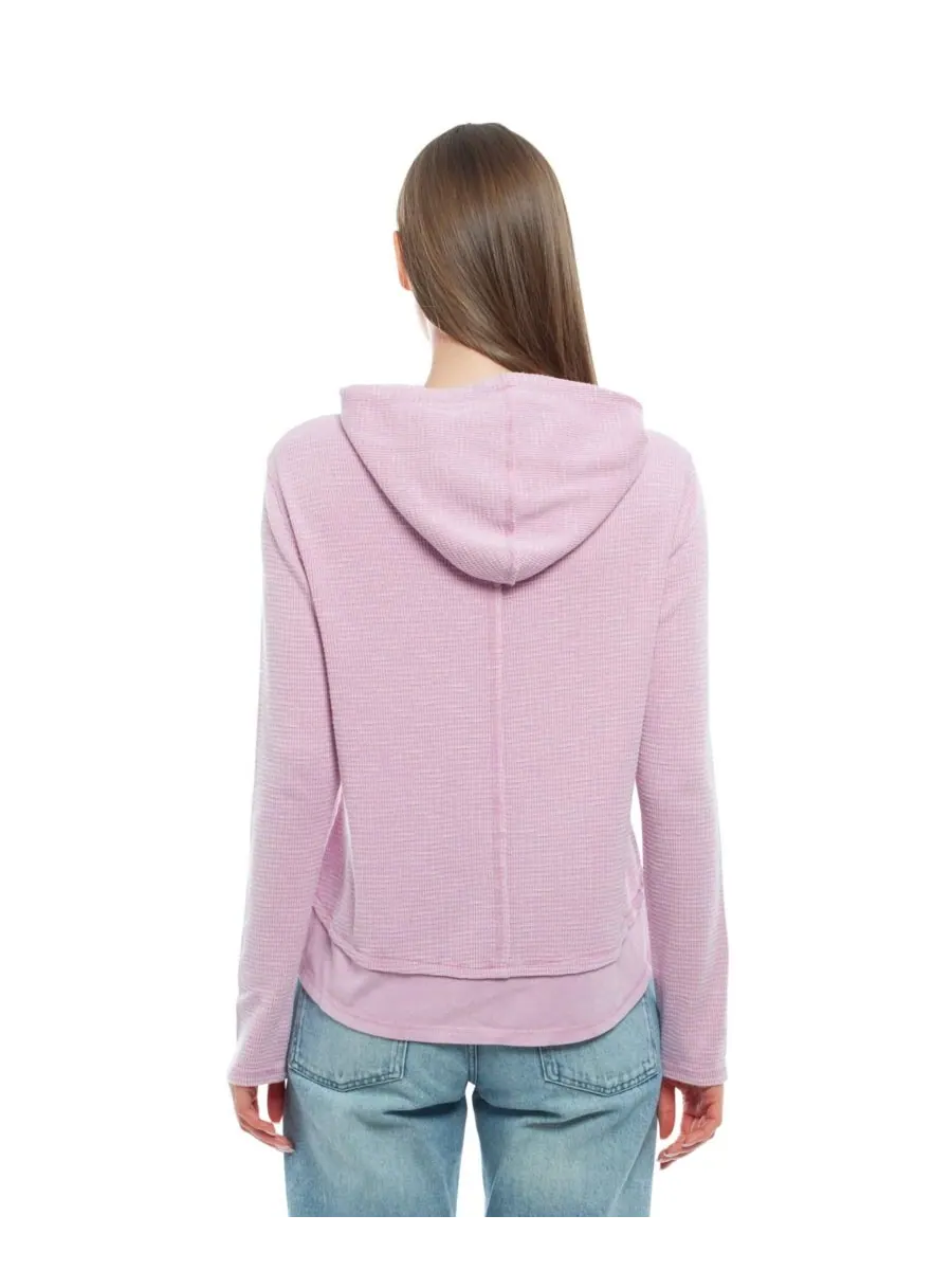 Женская толстовка с длинными рукавами и двойной баской WILT Clothing — изображение 2 из 3, фиолетовый