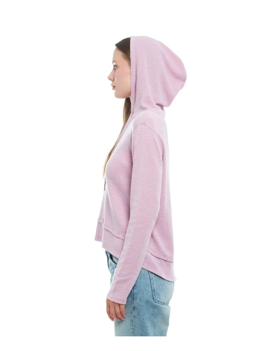 Женская толстовка с длинными рукавами и двойной баской WILT Clothing — изображение 3 из 3, фиолетовый