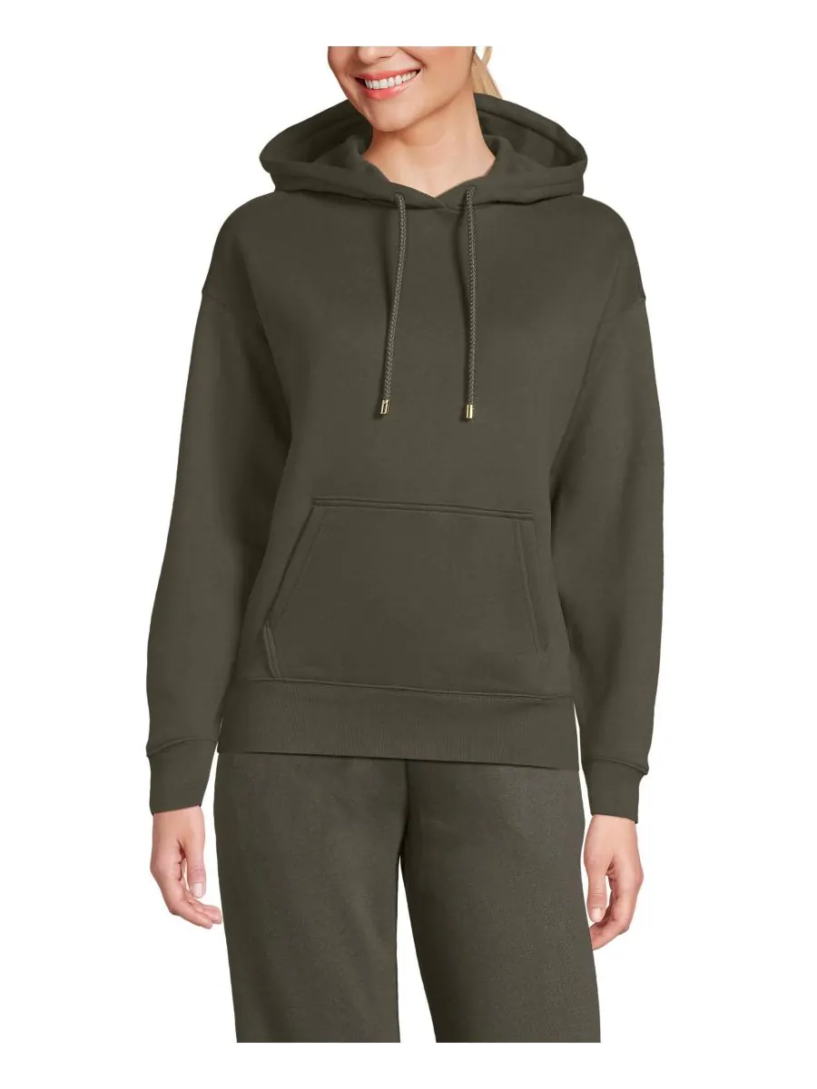 Женская толстовка с капюшоном Serious Sweats Lands' End — изображение 1 из 3, зеленый
