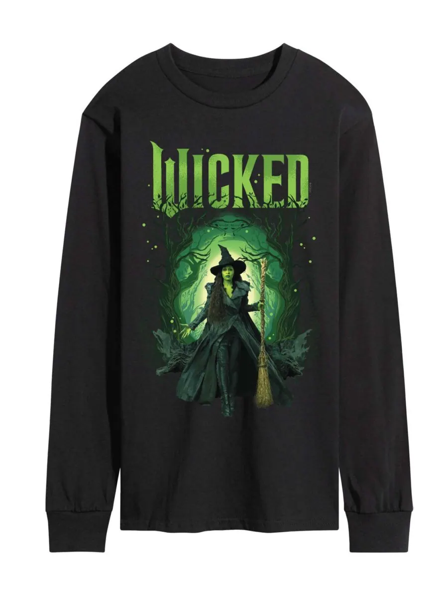 Мужская футболка с длинными рукавами Wicked Part 2 с графическим принтом Лес Эльфабы AIRWAVES — изображение 1 из 3, черный