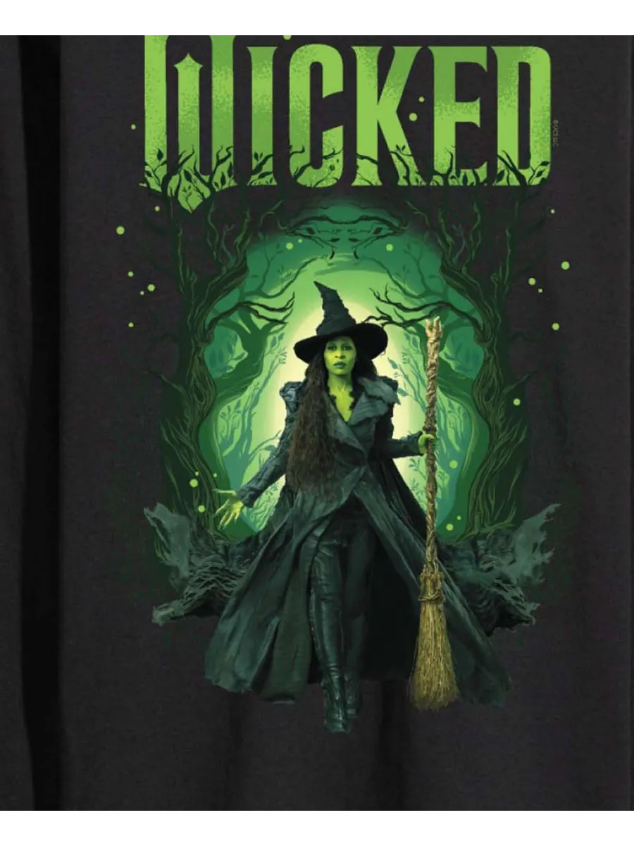 Мужская футболка с длинными рукавами Wicked Part 2 с графическим принтом Лес Эльфабы AIRWAVES — изображение 3 из 3, черный