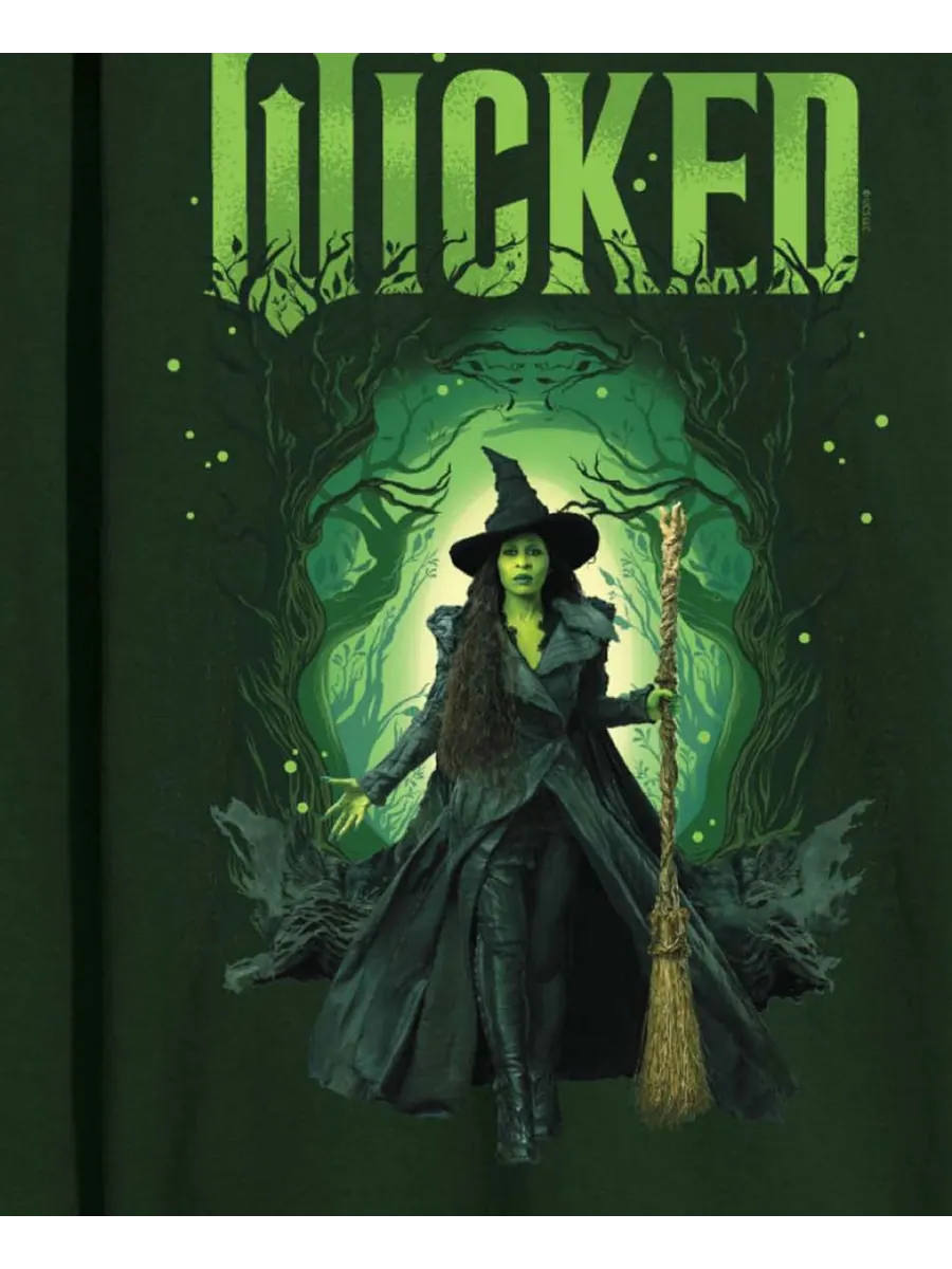 Мужская футболка с длинными рукавами Wicked Part 2 с графическим принтом Лес Эльфабы AIRWAVES — изображение 3 из 3, зеленый