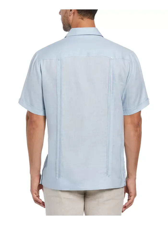 Мужская 100% льняная рубашка с коротким рукавом и четырьмя карманами Guayabera Cubavera — изображение 6 из 8, черный