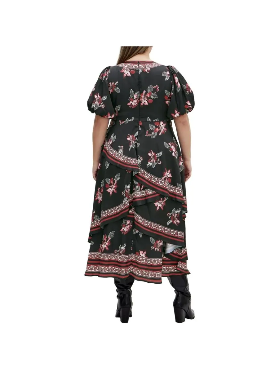 Женское платье «Королева драмы» CITY CHIC, Blk Floral Brd — изображение 2 из 5