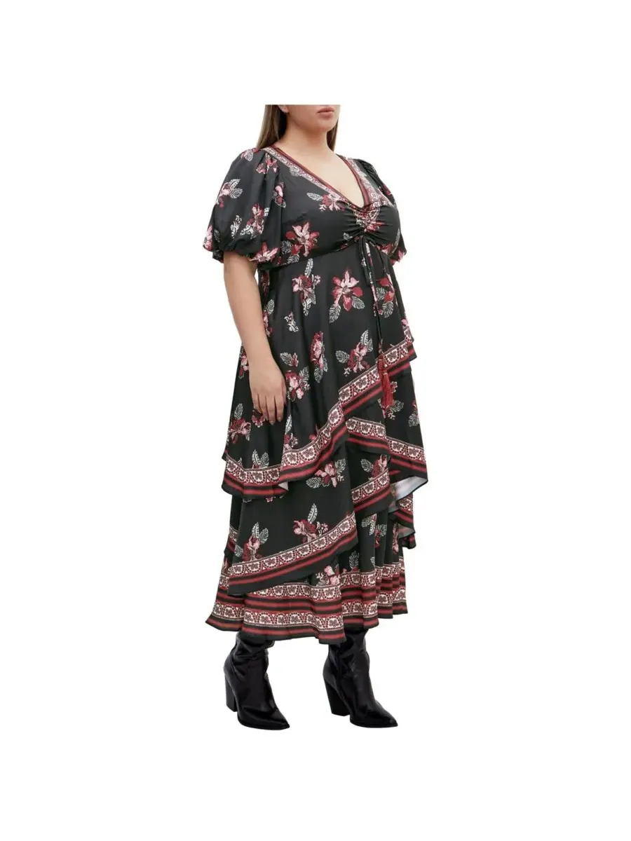 Женское платье «Королева драмы» CITY CHIC, Blk Floral Brd — изображение 3 из 5