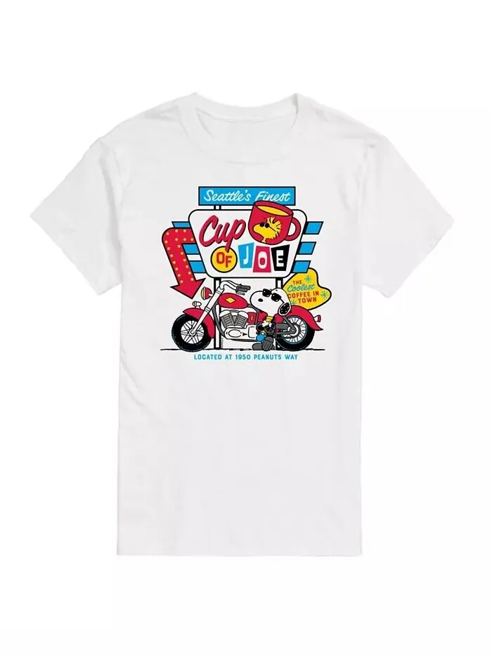 Мужская футболка с коротким рукавом Hybrid Apparel Peanuts Coffee AIRWAVES — изображение 1 из 3, белый