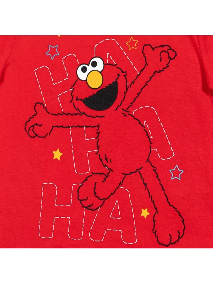 Детский набор "Elmo's Book of Friends": 2 футболки и книжка-игрушка Sesame Street — изображение 5 из 7, серый/красный