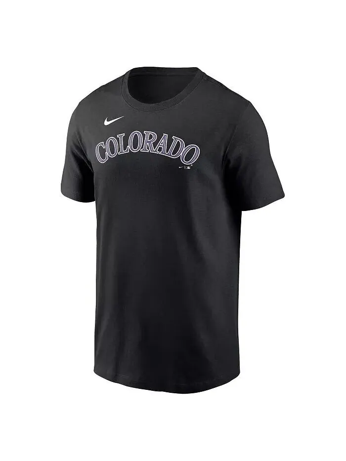 Мужская черная футболка с надписью Colorado Rockies Fuse Nike — изображение 3 из 3, черный