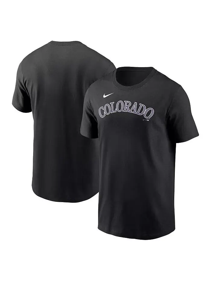 Мужская черная футболка Colorado Rockies Fuse Wordmark Nike — изображение 1 из 3