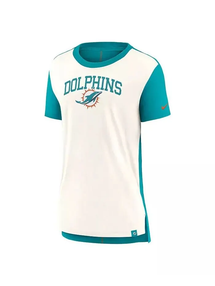 Женская футболка кремового/голубого цвета Miami Dolphins Wordmark Tri-Blend Nike — изображение 3 из 3, кремовый голубой