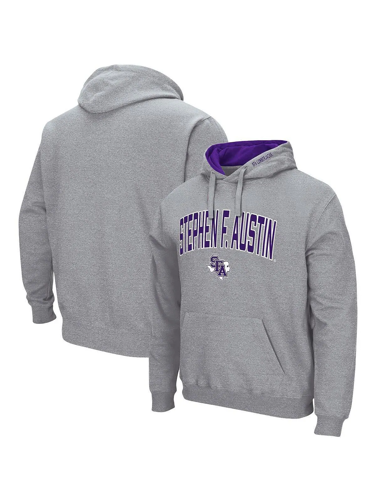 Мужская толстовка с капюшоном stephen f austin lumberjacks arch and logo из меланжевого серого — изображение 1 из 3, серый