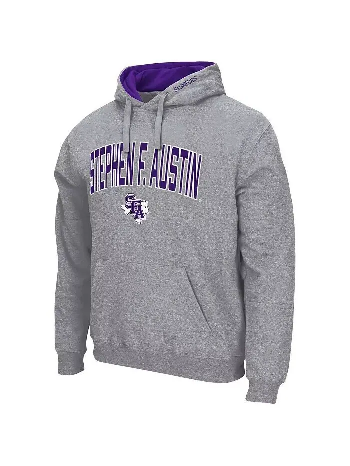 Мужской пуловер с капюшоном Stephen F Austin Lumberjacks Arch и логотипом Colosseum — изображение 3 из 3, фиолетовый