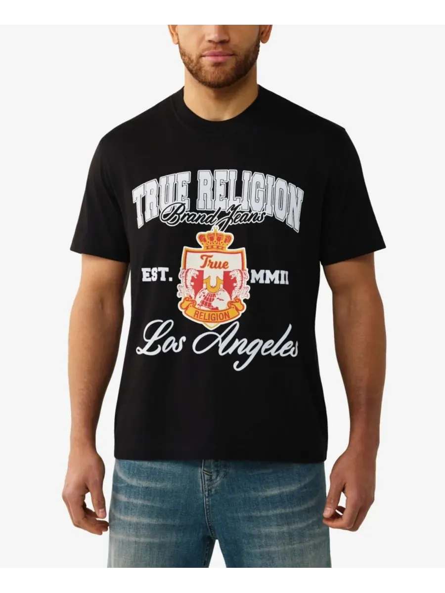 Мужская футболка с эмблемой Crest True Religion — изображение 1 из 3, черный