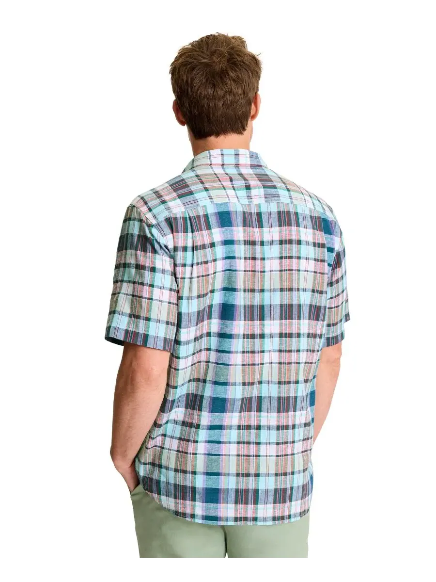 Мужская рубашка Barbados Breeze Tavira Check из льна, прямого кроя Tommy Bahama — изображение 3 из 3, синий