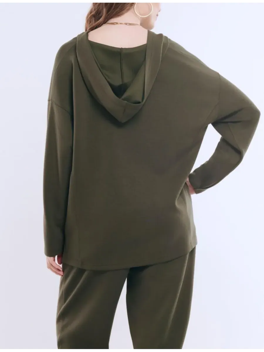 Толстовка с V-образным вырезом для беременных, модель Scuba Hoodie - Материнство Motherhood — изображение 2 из 4