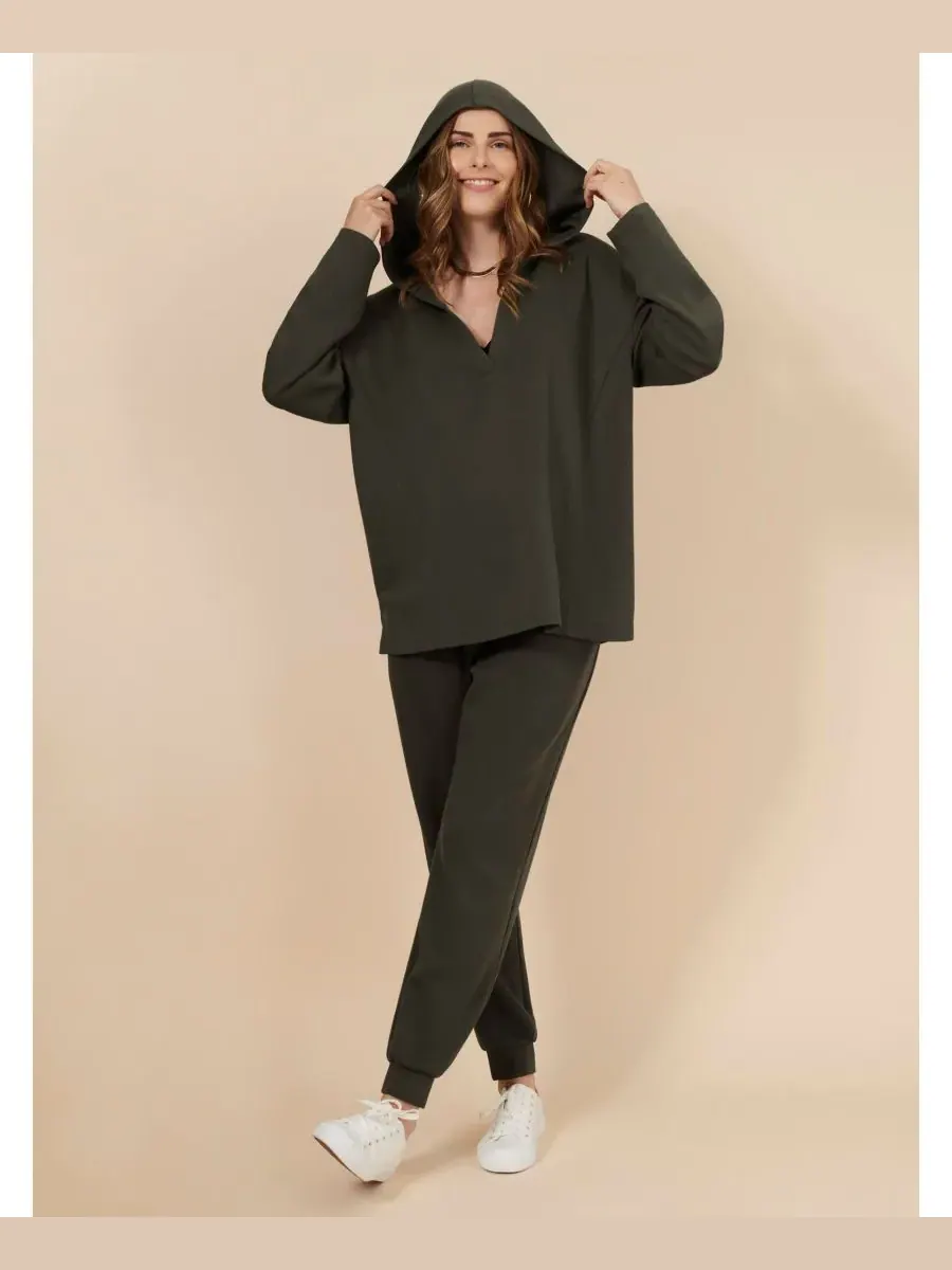 Толстовка с V-образным вырезом для беременных, модель Scuba Hoodie - Материнство Motherhood — изображение 4 из 4