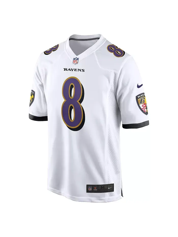 Игровая футболка Baltimore Ravens для мужчин Lamar Jackson Nike — изображение 2 из 3, белый