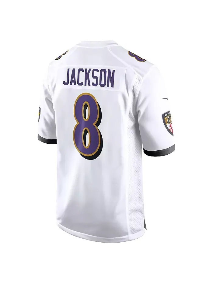 Игровая футболка Baltimore Ravens для мужчин Lamar Jackson Nike — изображение 3 из 3, белый