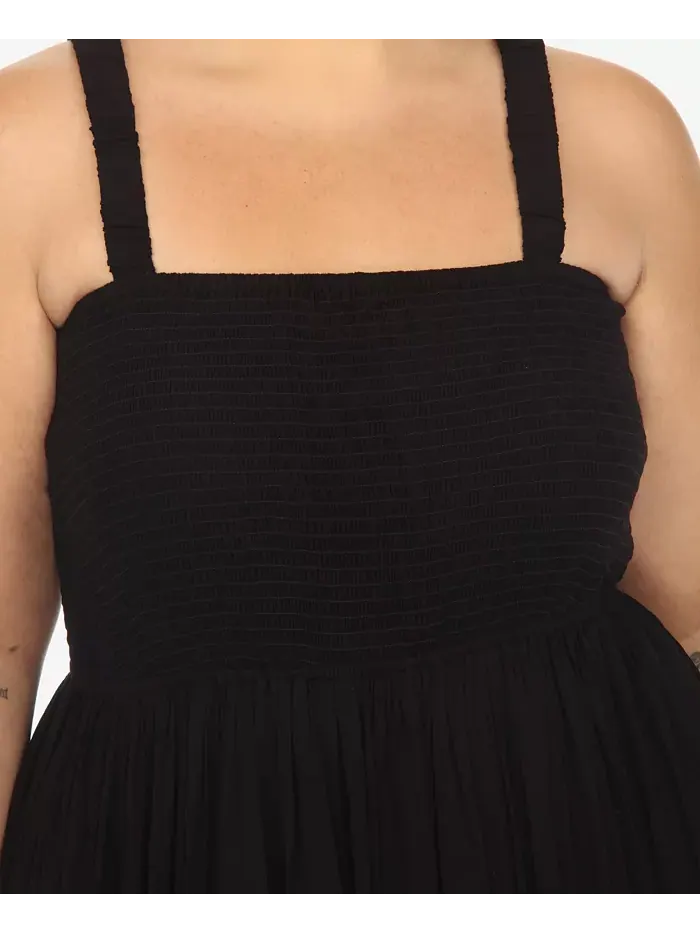 Платье макси с рюшами и сборкой Plus Size White Mark — изображение 3 из 7, черный